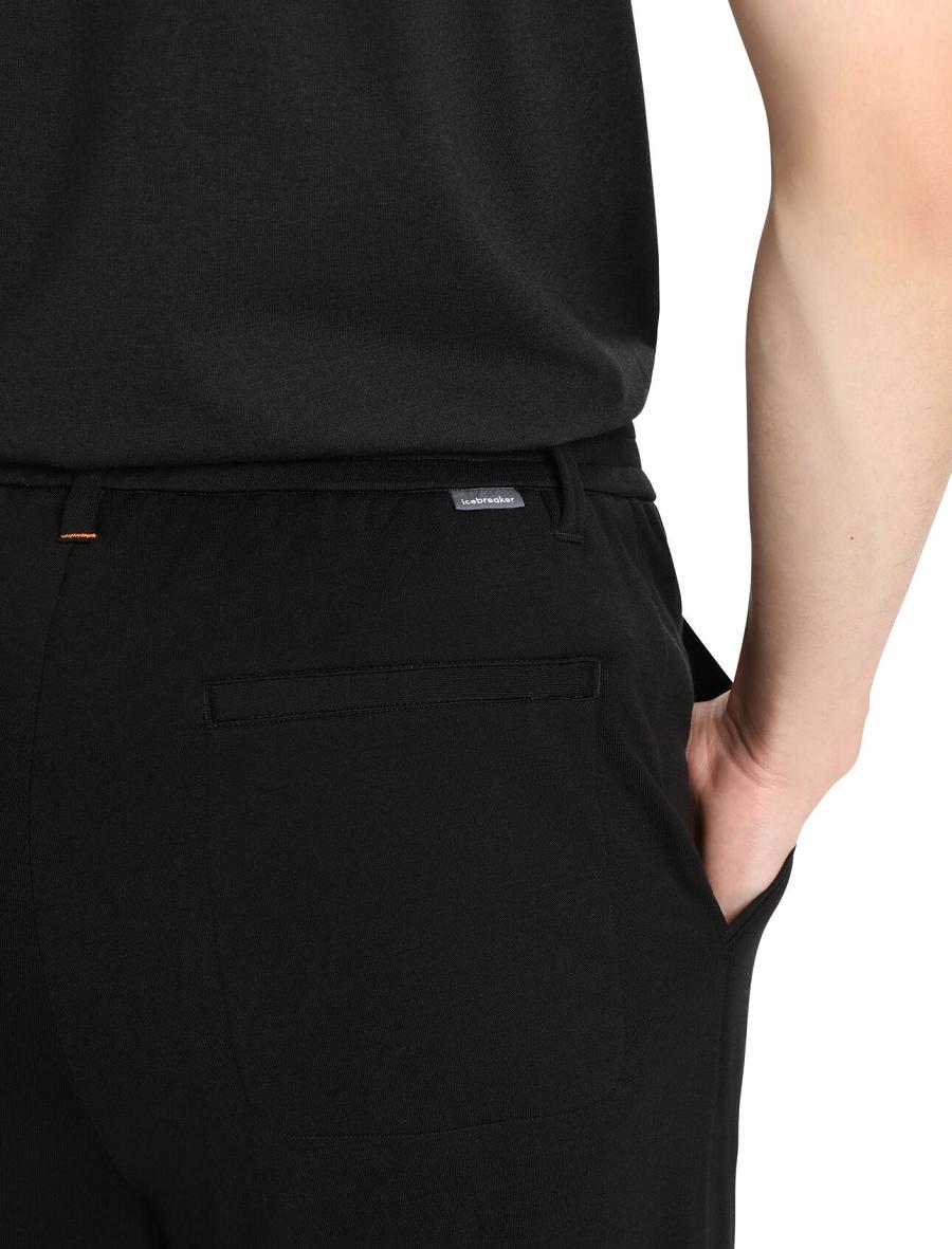 Pantalon Icebreaker MerinoFine™ Interlock Homme Noir | FR 1119GSOL